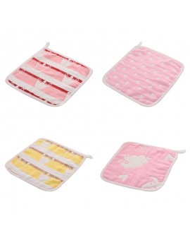  4pcs/set Cartoon Handkerchief Baby Six Layer Jacquard Cloth Towel Saliva Towel Infant Kids Soft Towel Reusable Bib 