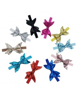  10pcs/set Baby Headband Infant Kids Glitter Bowknot Stretchable Headwear Child Hairdressing Accessories