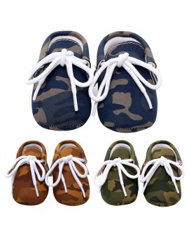 2017 New Baby First Walker Children Pediatric Shoes Soft Sole Lace-up Camouflage Shoes 