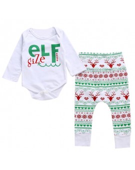  2pcs/set Christmas Baby Clothing Set Infant Girls Boys Long Sleeve Xmas Nightwear Sleepwear Costume Toddler Kids Clothes