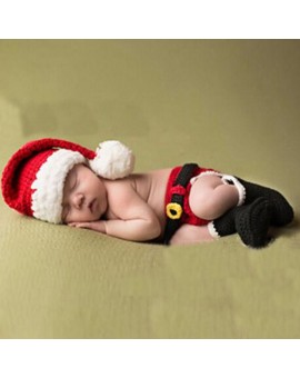  3pcs Baby Photo Props Infants Crochet Knitted Xmas Costume Newborn Handmade Photography Clothes