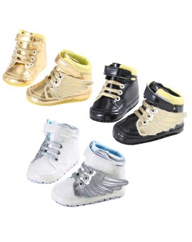  Artificial PU Baby Boys Girls Shoes Newborn Wings Design Soft Sole Crib Shoes Infant Fashion Sports Sneakers 