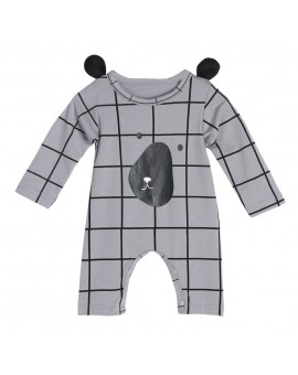  Baby Cartoon Romper Infant Toddler Kids Cute Dog Rompers Plaid Jumpsuit Boys Girls Fashion Outfit Clothes