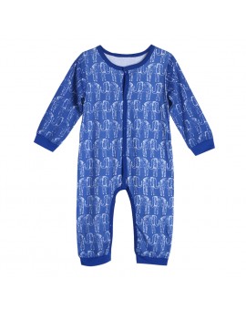  Baby Elephant Print Romper Infant Animal Clothes Set Kids Long Sleeve Jumpsuit Girls Boys Clohting
