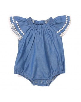 Baby Girls Denim Bodysuit Infant Toddler Sleeveless Jumpsuit 2017 New Kids Summer Fashion Clothing