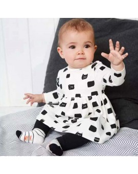  Baby Girls Fashion Clothes Toddler Kids Long Sleeve Dress + Pants Leggings Outfit Infant Clothes Set 