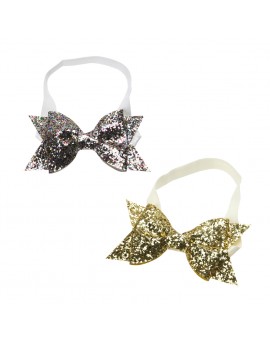  Baby Girls Glitter Sequins Bowknot Hairband Fashion Kids Stretchable Headband Hair Accessories