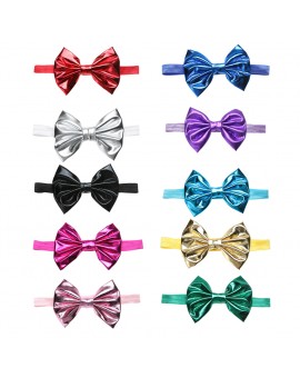  Baby Girls Metallic Bowknot Hairband Hot Stamping Stretchable Headband Kids Hair Accessories