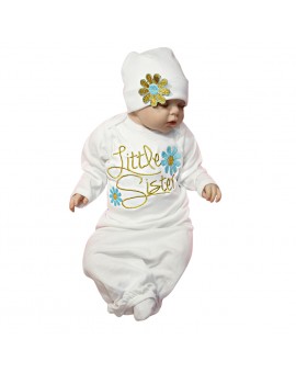  Baby Embroidery Sleeping Bag Infant Flower Pure Cotton Long Sleeve Bed Swaddle Blanket Wrap Toddler Kids Sleeper Gown with Hat