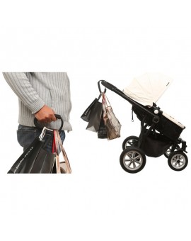 Aluminium Black Baby Pram Hooks Shopping Bag Carriage Climbing Button Carabiner Kids Stroller Accessories