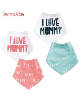 Cotton Baby Bibs Boys Girls Towel I Love Mom Dad Baby Bandana Bibs Newborn Baby Bib Infant Saliva Towel Toddler Clothing