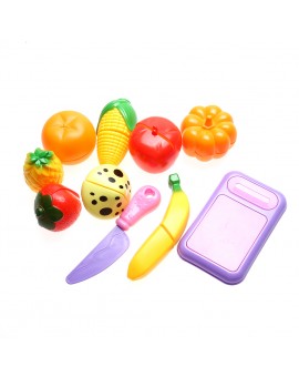  10pcs/set Kitchen Fruit Vegetable Cutting Kids Pretend Play Educational Toy for Kids Playing House