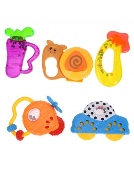  2pcs/3pcs Baby Cartoon Handbells Infant Plastic Musical Developmental Rattle Toys Random Color