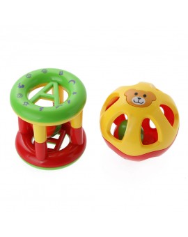  2pcs/set Baby Rattle Cute Handbells Children Musical Instrument Developmental Toys Kids Shanking Bed Bells Baby Toys 