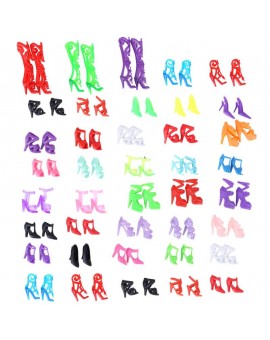  40 Pairs Doll Shoes Fashion Cute Colorful Assorted Shoes for Barbie Dolls Accessories Girls Birthday Toys Gift