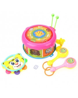  4pcs/set Large Baby Toy Musical Instruments Band Kit Baby Rattle Drum Shaker Early Educational Toy Gift for Baby Girl Boy 