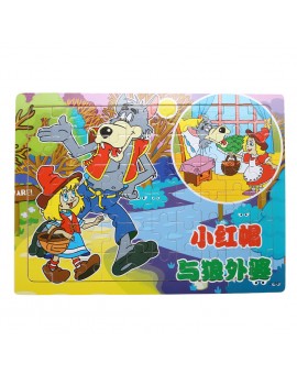  60pcs Cartoon Wooden Jigsaw Puzzle Kids Children Developmental Toy Gift Cartoon Animal Number /Little Red Riding Hood Puzzle
