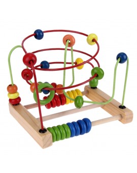 Large Counting Circle Bead Abacus Wire Roller Coaster Wooden Baby Montessori Educational Math Toy
