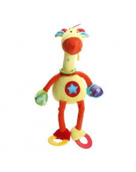  Plush Toy Giraffe Ring Bell Doll Teether Baby Kids Educational Rattle Toy Gift 