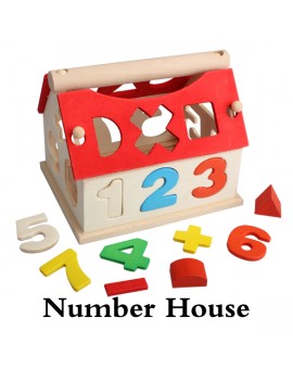 0-9 Number Baby Children Wooden Toy House Intellectual Souptoy Kid Building Block Numbers Multicolor Kids Toys 
