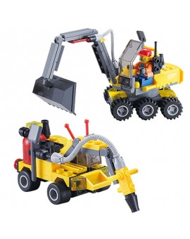 196pcs Original DIY City Construction Excavator Building Blocks Small Particles Assemble Toy Brinquedos Educational Bricks Gift