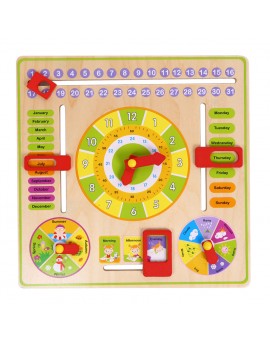 Wooden Cognitive Calendar Clock Toy Multifunction Early Education Toys Calendar Months Date Weather Week Season Learning Blocks