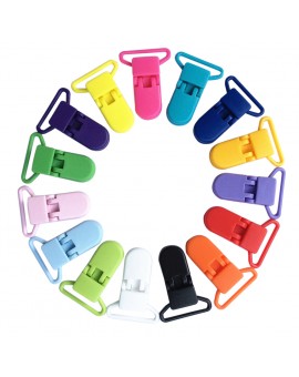 10pcs/set Baby Plastic Pacifier Clip Holder Soother Mam Infant Dummy Clips Chain for 20mm Ribbon Toddler Transparent Clip