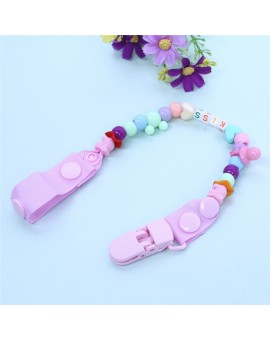 New Baby Pacifier Clip Pacifier Chain Hand Made Funny Colourful Beads Dummy Clip Baby Soother Holder for Baby Kids