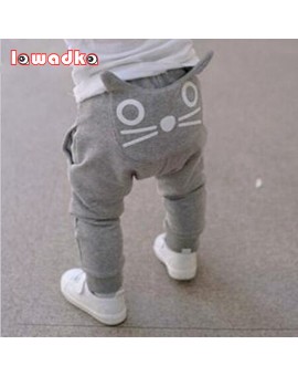 Cute Cartoon Pattern Baby Pants Boys Harem Pants Cotton Owl Trousers Spring and Autumn