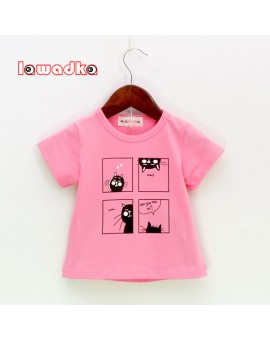 Lawadka  Cotton Baby Girls Boys T Shirts Cute Cat Pattern Sport Baby t-shirt Short Sleeve t-shirts for Girls Baby Clothes 