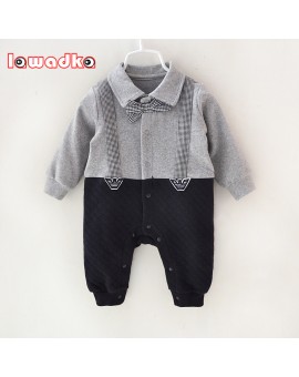 Newborn Baby Rompers Clothes Cotton Suits Infant Jumpsuit Outwear Gentleman Baby Boys Jumpsuit Clothing