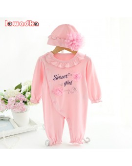 Princess Style Newborn Baby Girl Clothes Kids Birthday Dress Girls Rompers+Hats Baby Clothing Sets Infant Jumpsuit Gifts