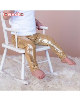 Spring Baby Pants Golden Silver Black 3 Colors Boys Girls Leggings European and American Style Children Trousers Clothing