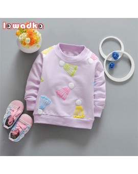 Spring autumn Baby Girls t-shirt Long Sleeve Badminton Pattern Sport t-shirts for girls Cotton Children Clothes 