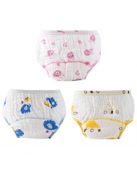  Cartoon Baby Diaper Reusable Nappies Wash Gauze Anti-side Leakage Cloth Diaper Baby Training Pants Nappy Changing