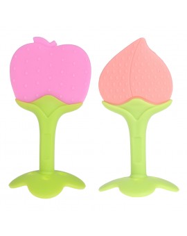  Cute Baby Teether Infant Silicone Fruits Shape Baby Teething Toys Baby Dental Care Toothbrush Teeth Training