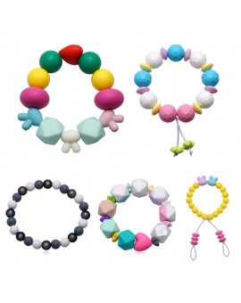  Fashion Chic Silicone Baby Teether Personality Character Trend Bracelet Infant Teething Toys Baby Oral Care