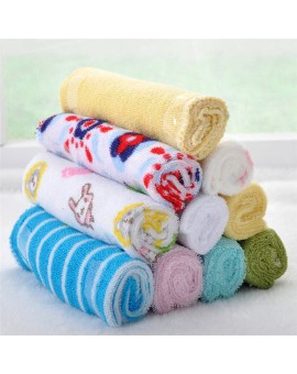 8pcs/lot Single Small Square Soft Cute Baby Towel Handkerchief for Infant Kid Children Feeding Bathing Face Washing