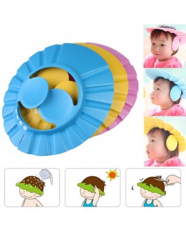 Adjustable Baby Kids Shampoo Cap Bath Shower Cap Wash Hair Ear Shield 