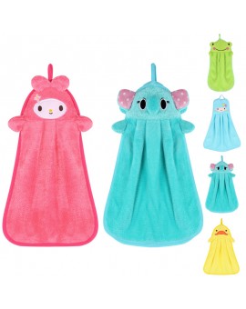 Baby Cute Candy Color Hand Towel Soft Cotton Cartoon Animal Hanging Wipe Bath Face Towel