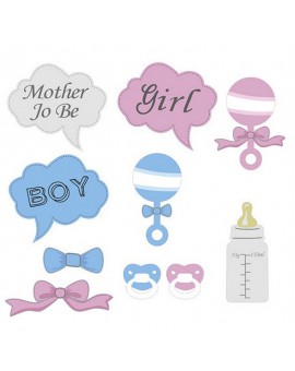 Hot 10Pcs Gifts Photo Booth Props DIY Bottle Baby Shower