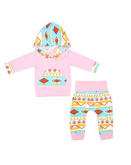  2pcs Baby Girls Casual Clothes Children Autumn Floral Print Long Sleeve Hoodie Tops + Pants Outfits Gilrs Clothing