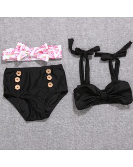  3pcs/set Toddler Kids Fashion Clothing Set Baby Girls Tankini Bikini Swimwear Swimsuit Bathing Suit Beach Sunsuit 
