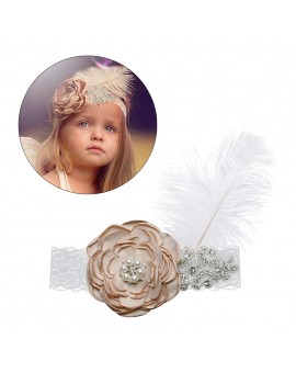  Baby Girls Flower Headband Kids White Feather for Hairdressing Photo Props 
