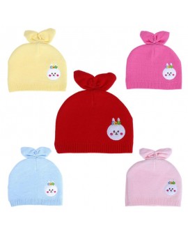  Baby Hat Newborn Winter Cartoon Cute Rabbit Wool Knitting Warm Hat Caps Toddler Kids Boys Gilrs Bowknot Beanie Cap