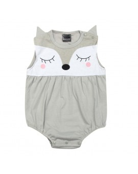  Baby Jumpsuit Baby Girl Cartoon Fox Print Sleeveless Cotton Bodysuit Toddler Kids Fashion Clothes