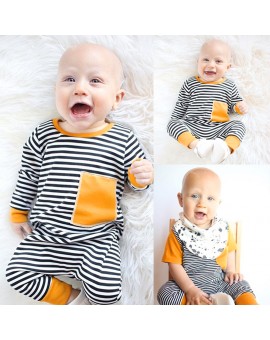  Baby Kids Boys Striped Long Sleeve Cotton Soft Romper 2017 NEW Infant Fashion Jumpsuit Playsuit Children Clothes