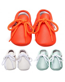  Baby School Shoes Kid Casual Soft Soled Lace-up Solid Color Shoes First Walker