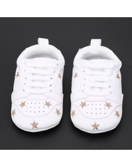  Baby Shoes Toddler Kids Infant Stars Pattern Soft Sole Sports Shoes Baby Boys Girls Artificial PU Prewalker