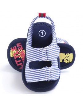 Baby Summer Shoes Toddler Kids Canvas Soft Sole Sandals Newborn Infant Striped Sandals for 0-18M